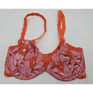 Savage X Fenty Bra Women's Size 34DDD Pink Perfect Poppy Unlined Lace Underwire